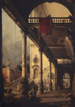 Canaletto Painting - perspectiva con un pórtico 1765 Canaletto